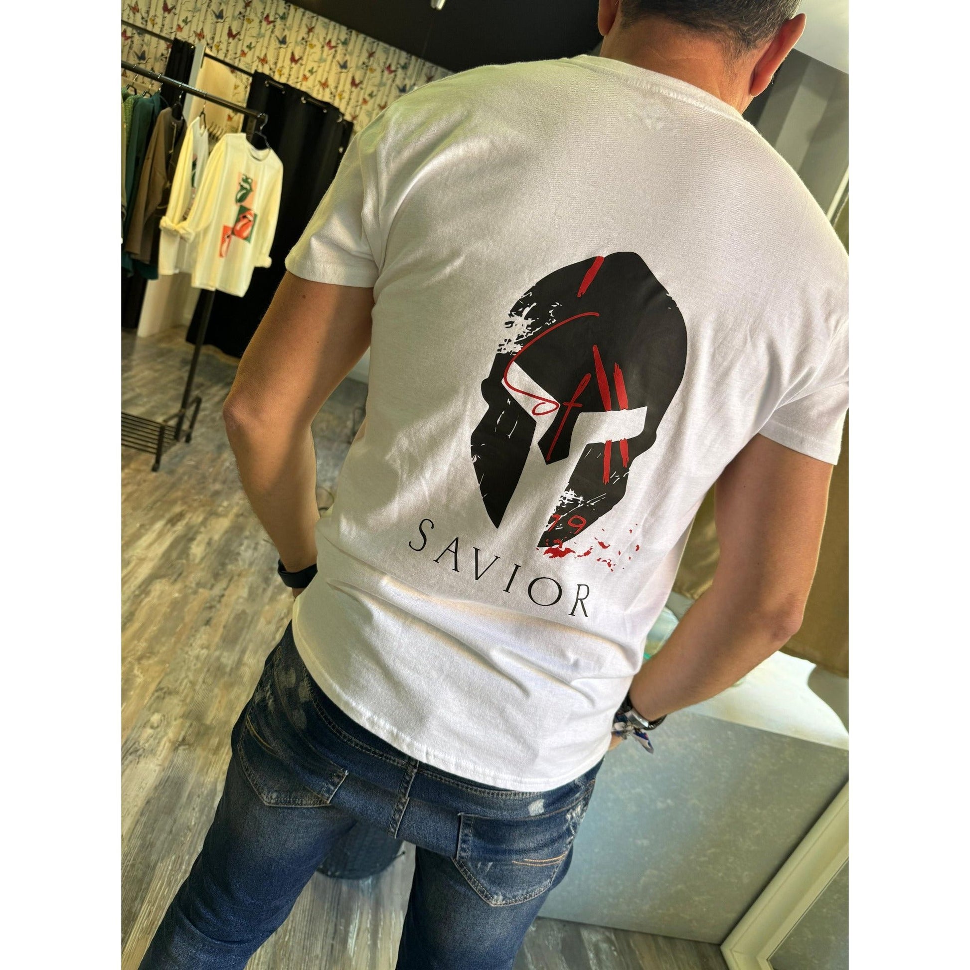 Camiseta Blanca Orgánica de Hombre con Cuello Redondo - Algodón Peinado y Sostenible | Savior.sf19