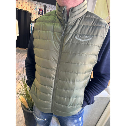 Chaleco Verde Militar Acolchado Unisex - Tacto Pluma, Resistente al Agua y Viento | Savior.sf19