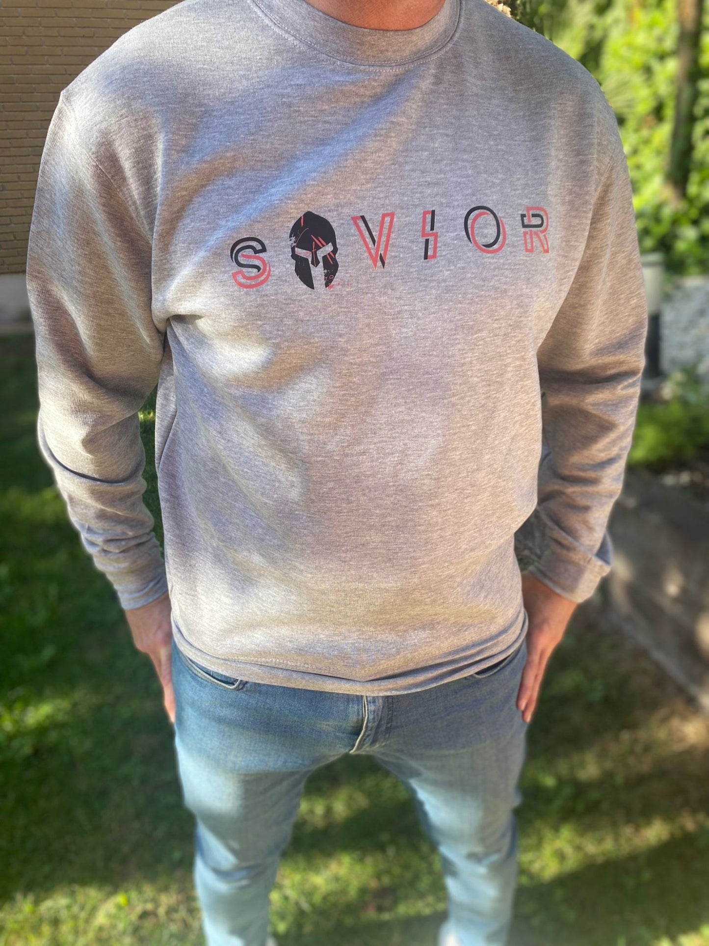 Sudadera Gris Ecológica S😎vior Unisex Sin Capucha - Algodón Orgánico y Confort | Savior.sf19