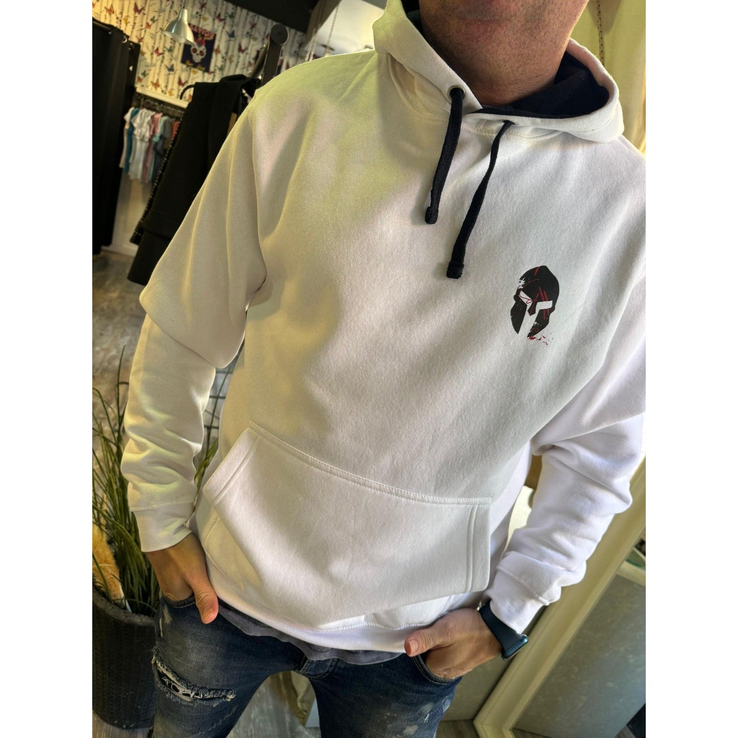 Sudadera Blanca Unisex con Capucha y Estampado de Letras - Estilo Casual y Cómodo | Savior.sf19