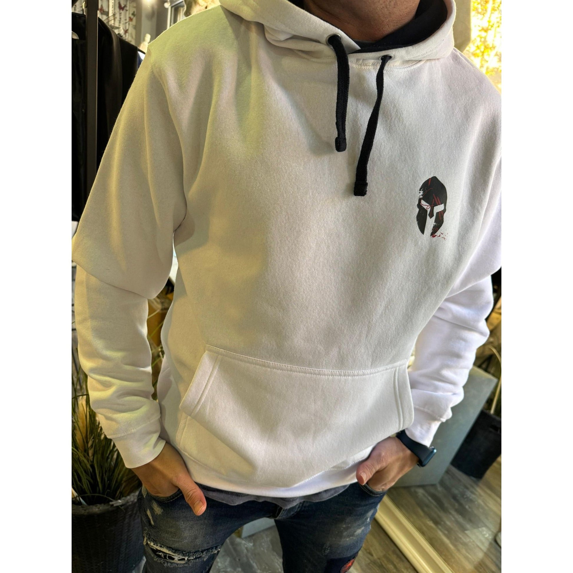 Sudadera Blanca Unisex con Capucha y Estampado de Letras - Estilo Casual y Cómodo | Savior.sf19