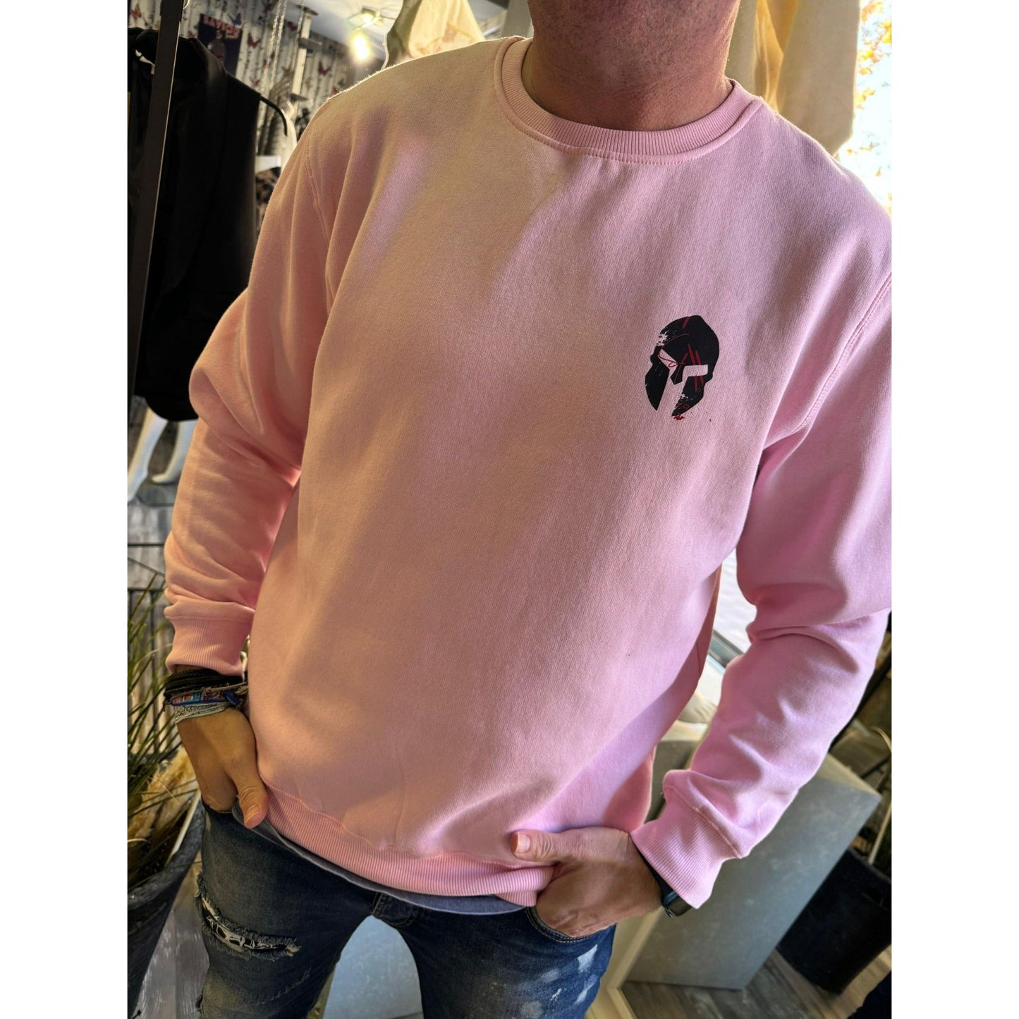 Sudadera Rosa Letras Unisex - Algodón Orgánico y Poliéster Reciclado | Savior.sf19