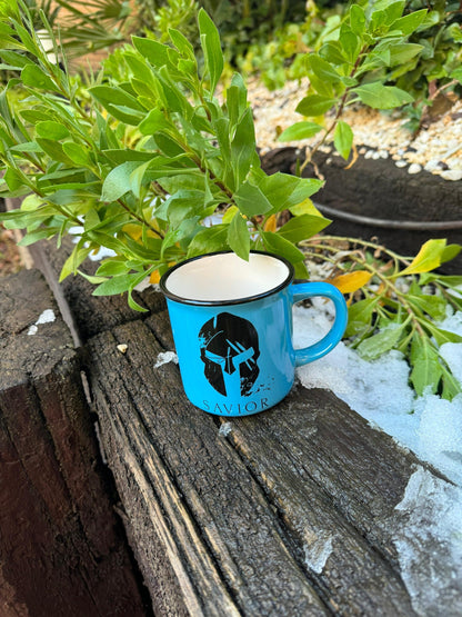 TAZA Azul Cerámica Estilo Vintage