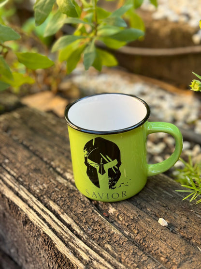 TAZA Verde Cerámica Estilo Vintage