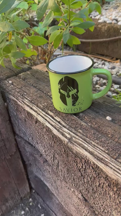TAZA Verde Cerámica Estilo Vintage