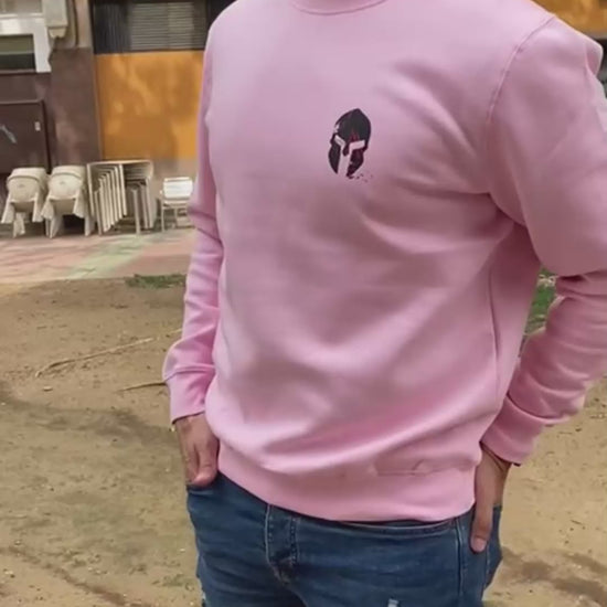 Sudadera Rosa Casual Casco Unisex Sin Capucha - Estilo Moderno y Versátil | Savior.sf19