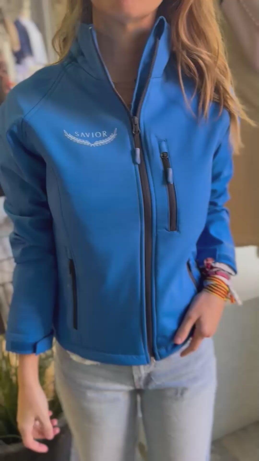 Soft Shell Azul Eléctrico Savior Laurel para Mujer - Resistente al Agua y Viento, Extra Cálido | Savior.sf19