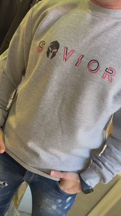 Sudadera Gris Ecológica S😎vior Unisex Sin Capucha - Algodón Orgánico y Confort | Savior.sf19
