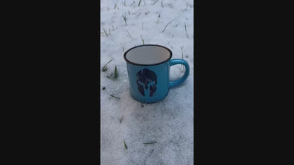 TAZA Azul Cerámica Estilo Vintage